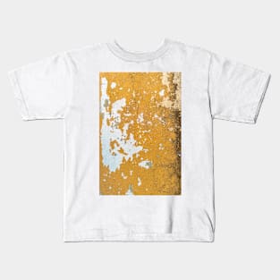 Texture of old yellow concrete wall for background. Cracked concrete wall. Kids T-Shirt